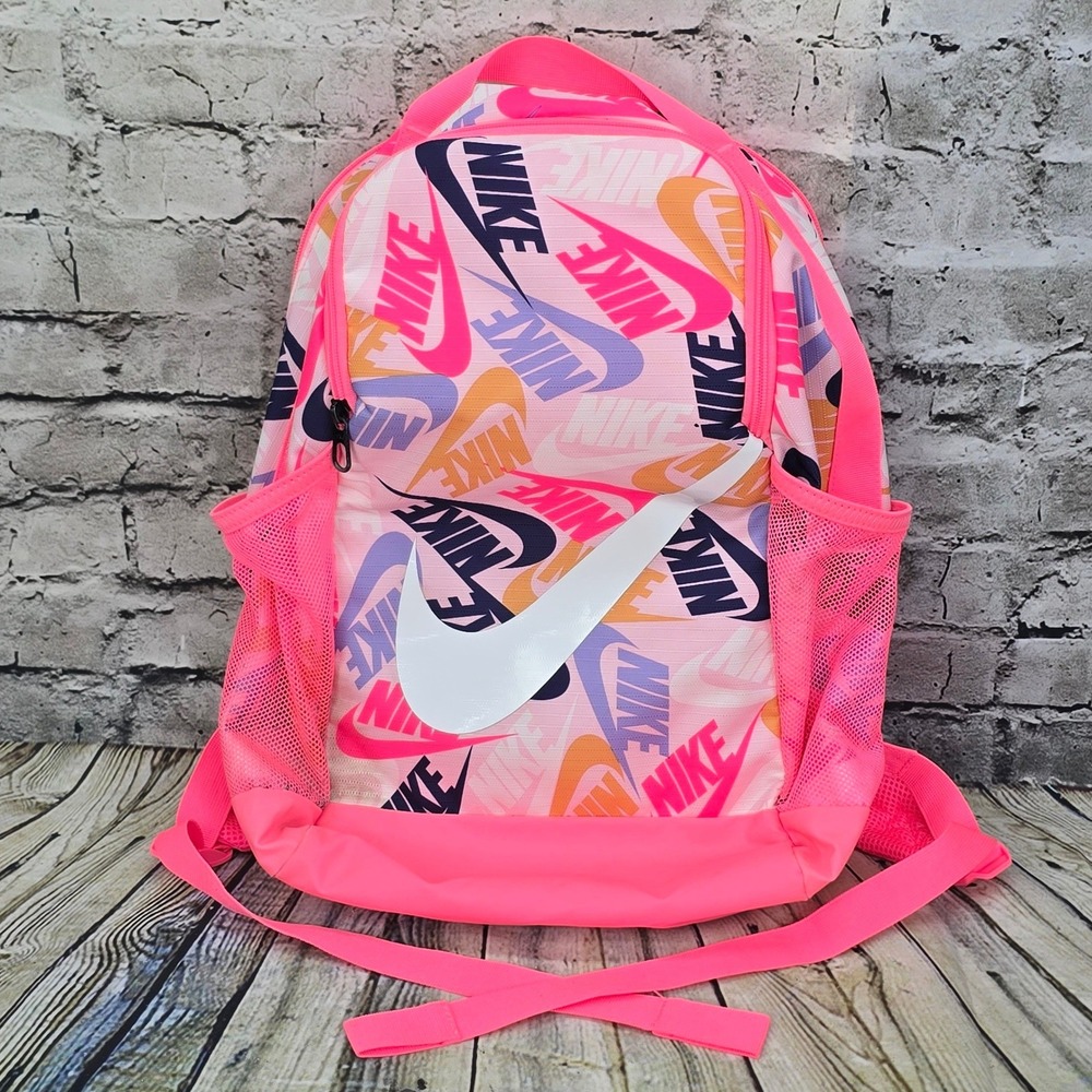 Nike Brasilia JDI Mini Backpack Youth Kids Womens Pink Logo Print Swoosh Bag
